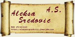 Aleksa Sredović vizit kartica